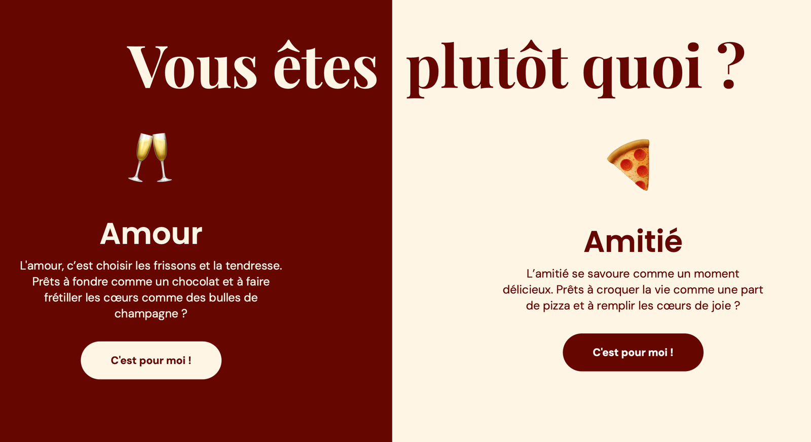 Aperçu du Quiz de compatibilité